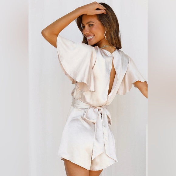 NWT Hello Molly “Liquid Grace” Romper in Champagne - Small - Picture 2 of 6